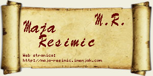 Maja Resimić vizit kartica